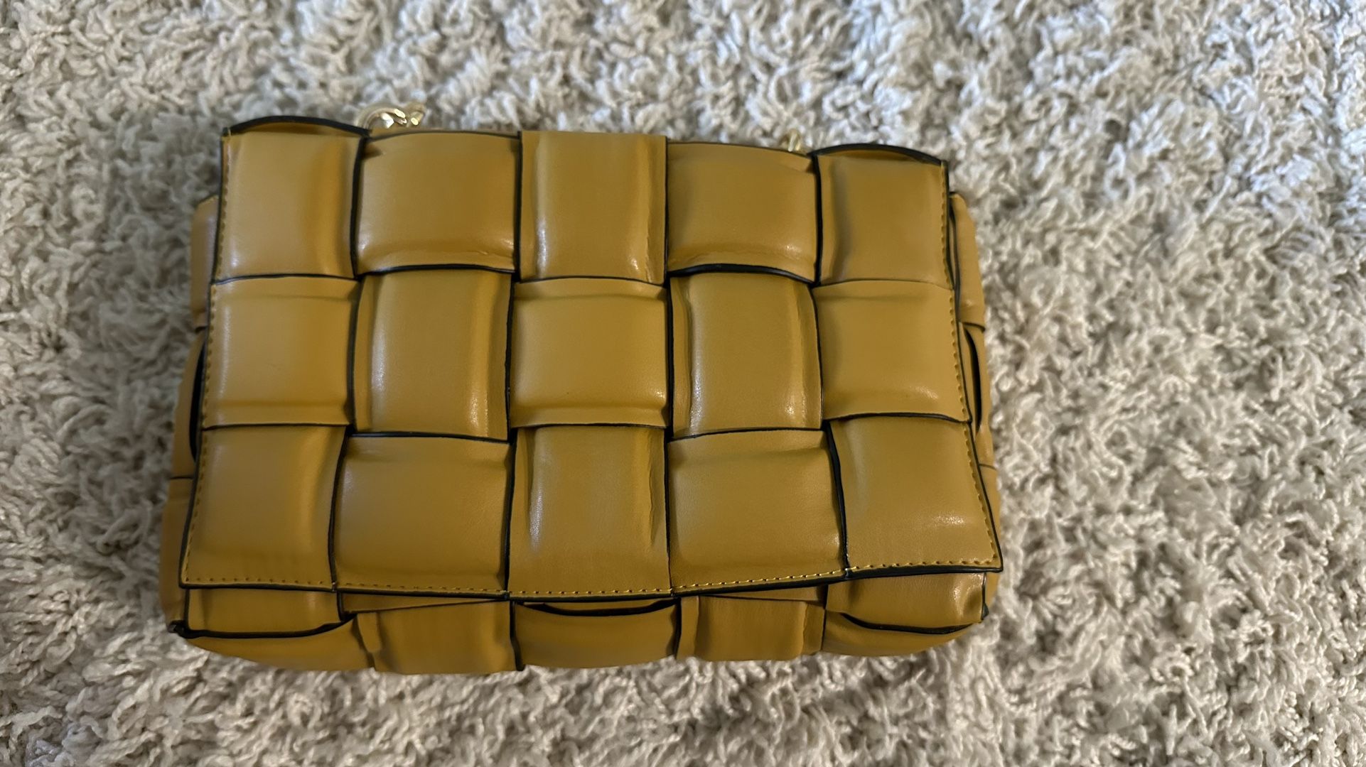 Bottega Veneta Yellow Leather Purse New