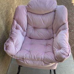 Pink Chair With The Stool