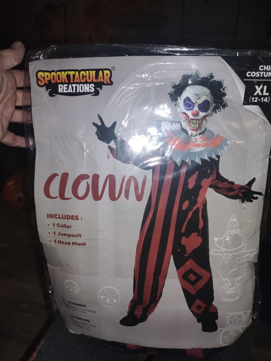 Brand New Clown Costume XL 12/14