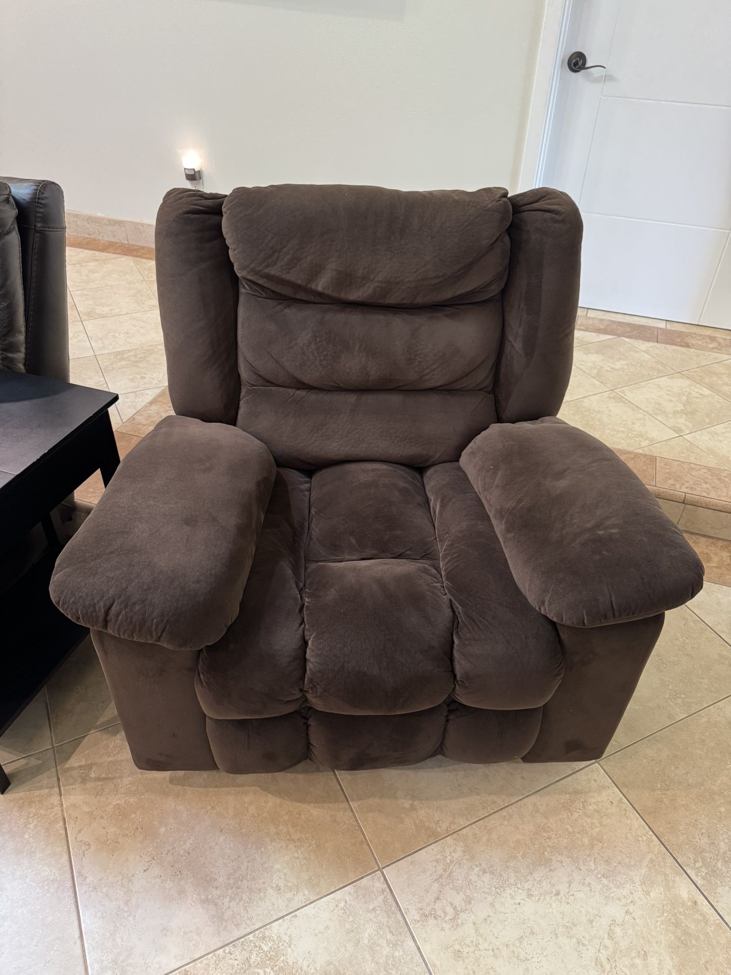 Brown Soft Fabric Recliner