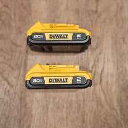 New Dewalt 20-Volt MAX Lithium-Ion 2.0Ah Battery 2-Pack