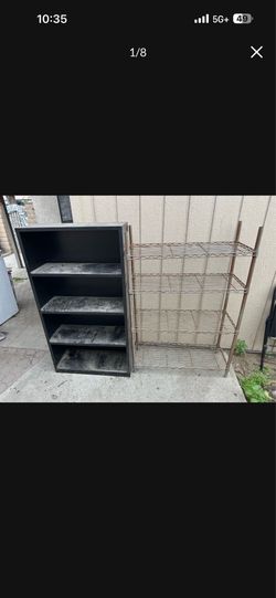 2 Metal Racks Or Shelfs For Storage Both About 5 Ft Tall