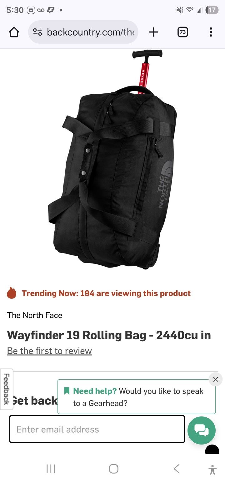 The North Face Wayfinder 19 Carry-on Luggage Roll-on