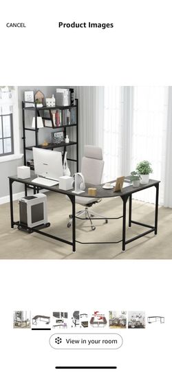 Teraves Reversible L Shaped Desk, 66.1" Gaming Desk, Corner Desks for Home Office, Space Saver Workstation Table, Modern Wooden Desk, BOAK