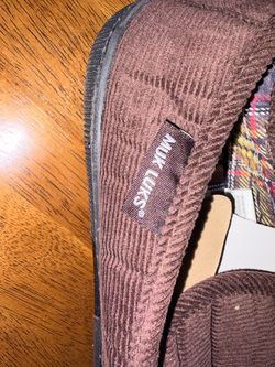 Muks Luks Men’s Corduroy Moccasin With Flannel Lining Size Medium 9-10 New