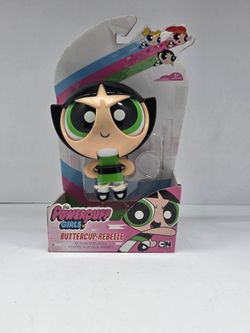THE POWERPUFF GIRLS Buttercup 5" Action Eyes Doll Cartoon Network, BRAND NEW