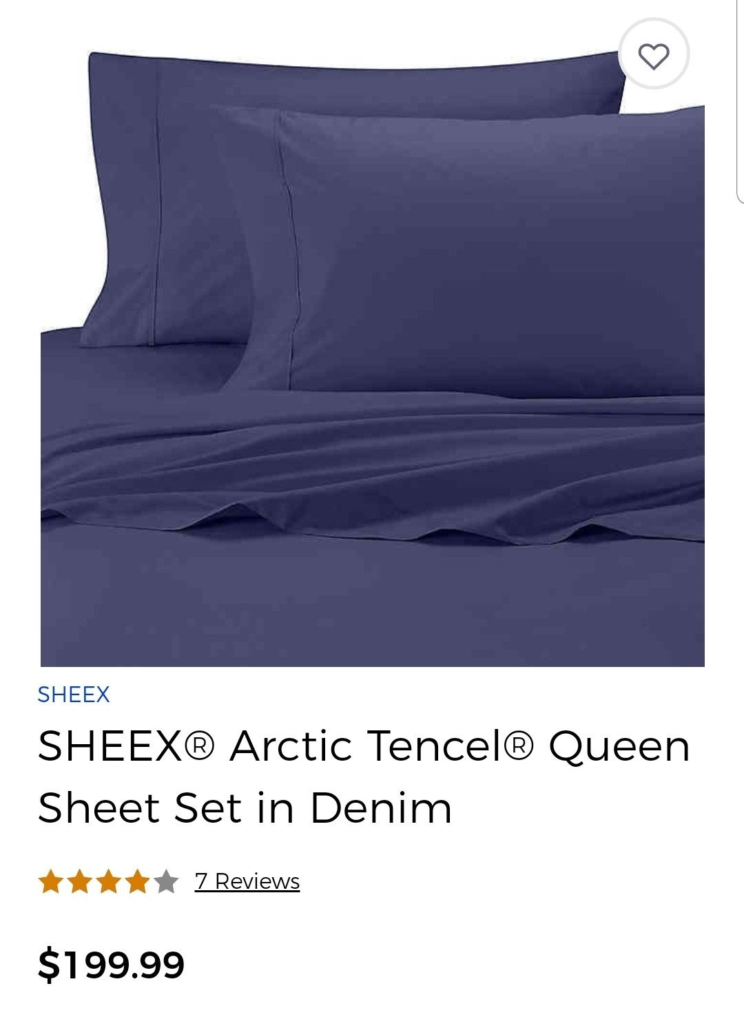 Sheex Arctic Aire - Denim Queen Sheets