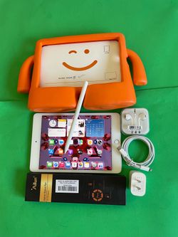 Apple iPad mini 5 (5th Generation/7.9” retina/ latest IOS 26/ 2019 Model ) 64GB with stylus pen, kids case  & Accessories