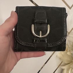 Coach Black Bifold Wallet With Change Pocket