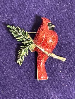 Holiday Cardinal Brooch