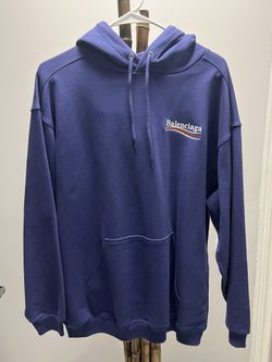 New Balenciaga Campaign Hoodie Blue Size Medium