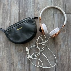 Frends Rose Gold On-Ear Headphones w/ Black Pouch – Replaceable Ear Cushions
