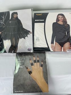 Gothic Spider Witch Costume Set NEW Bodysuit Poncho & Finger Armor