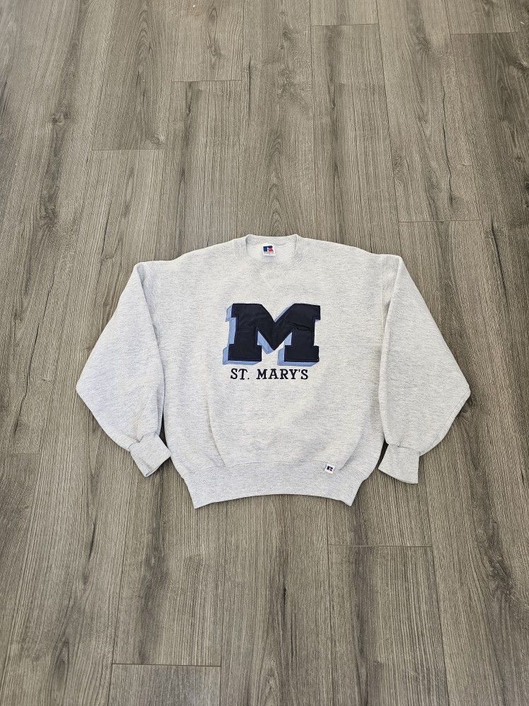 Vintage Russell Athletic St. Mary College Crewneck Sweater Mens Size Medium