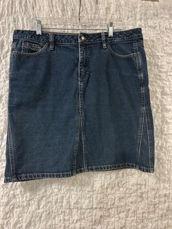 Faded Glory: Dark Wash Denim Skirt, Size 14