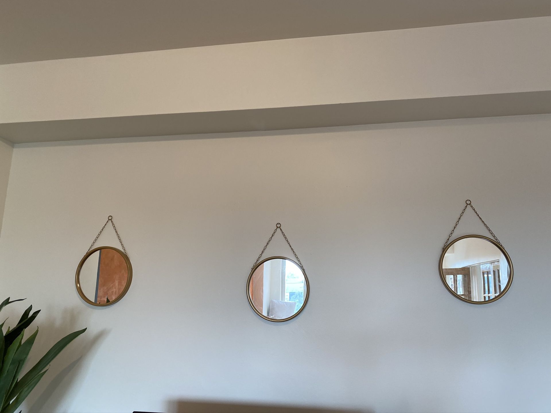 Three Gold Hanging Mirrors
