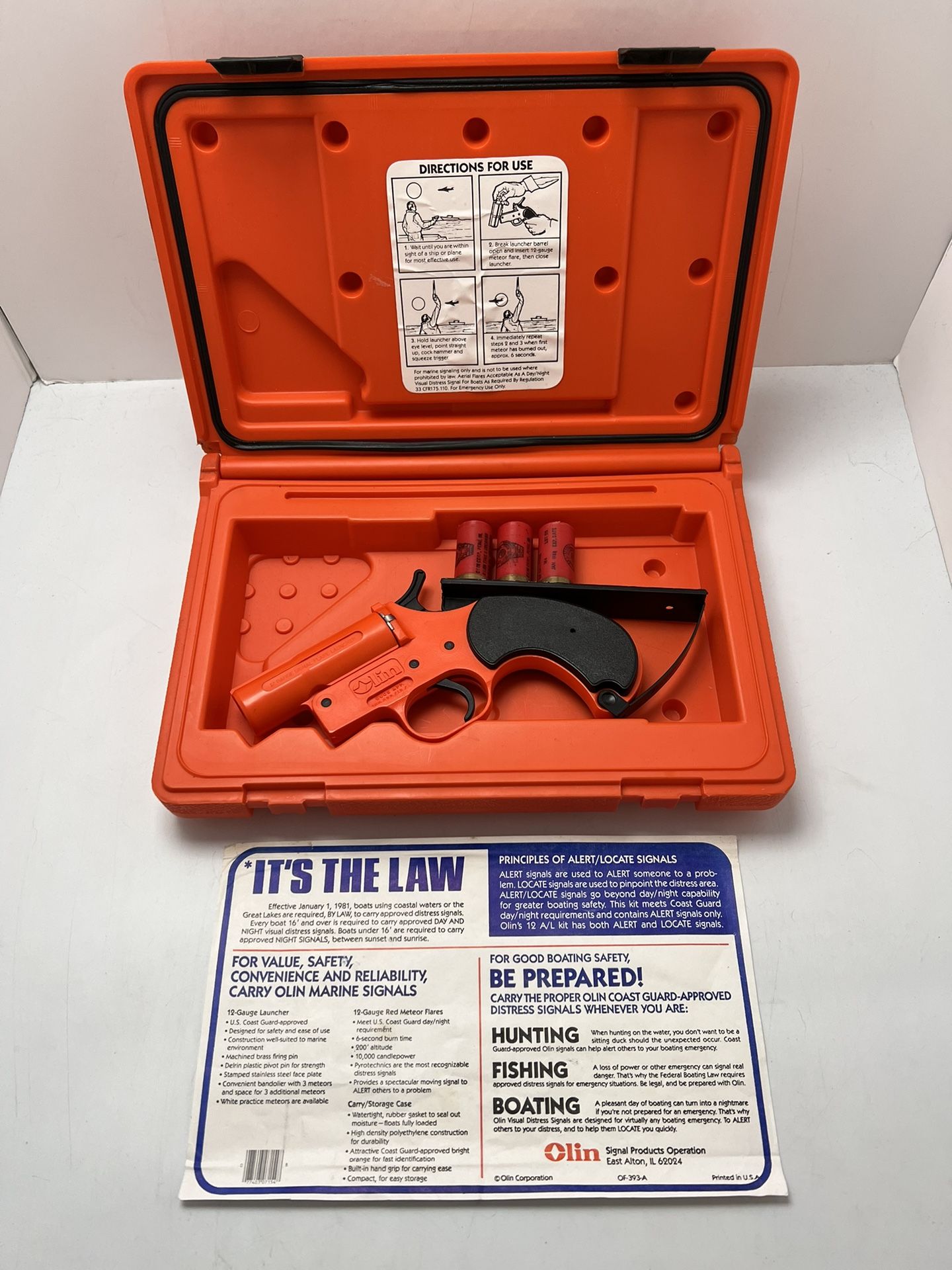 Vintage 80’s OLIN Signal Flare Gauge Launcher Boating Safety