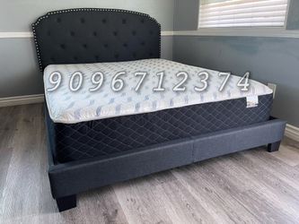 Full size burlap bed with orthopedic mattress included