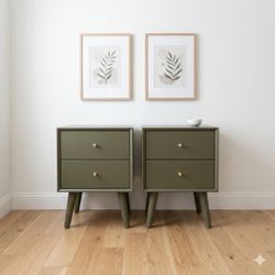 Green MCM Nightstand Set