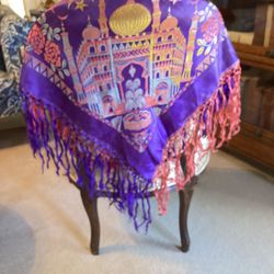 Vintage Silk Brocade  Scarf