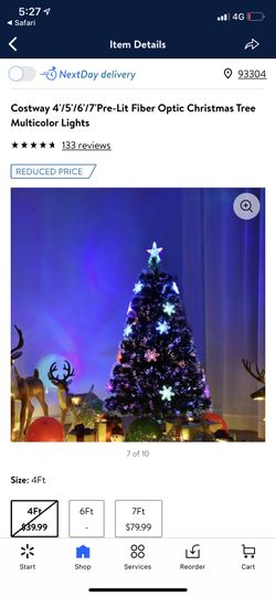 Brand New 5 “ Fiver Optic Christmas Three with Multicolor Lights