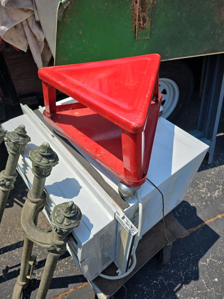 Small Metal Triangular Shop Stool
