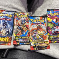 POKEMON  Scarlet & Violet - Surging Sparks Booster Pack (10 Cards) & Mega Evolution Booster Pack(10 Cards)