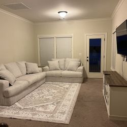 Signature Design by Ashley Karinne Sofa and Loveseat-Linen