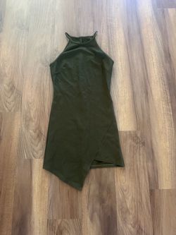 Olive Green Halter Neck Mini Dress