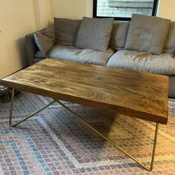 Solid Wood Top Coffee Table 