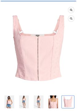 Madden NYC Women's Eyelet Corset Top,
