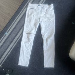 cream slim fit jeans