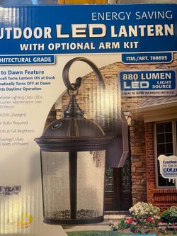 Outdoor LED Lantern with Optional Arm Kit