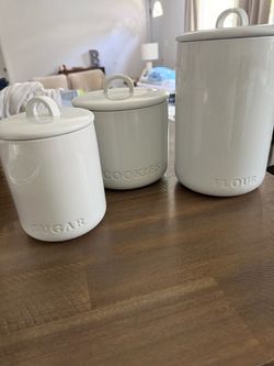 Flour, Sugar and cookies glass storage for the counter