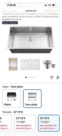 Stainless Steel Undermount Kitchen Sink 32x19x8