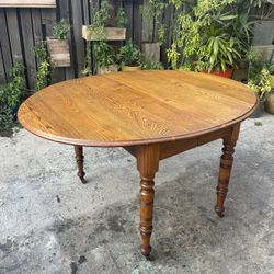 Vintage Antique Oval Solid Oak Kitchen / Dining Table