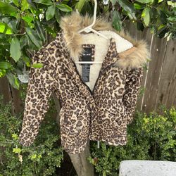 Size 6 Girls, Cheetah Jacket With Hood