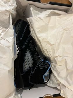 Air Jordan 5 - Black Carolina/Black University Blue - Size 7Y