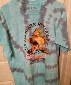 SRVL (SURVIVAL) MEN'S XL "ALL RIGHTS RESERVED" BLUE / AQUA TYE DYE (Slim Fit)