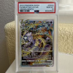 2023 POKEMON SWORD & SHIELD CROWN ZENITH #GG44 FULL ART/MEWTWO VSTAR PSA 10