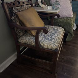 Wooden Chair  Including The Cushion/pillow On Picture 