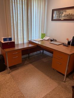 Vintage L-Shaped Office Desk
