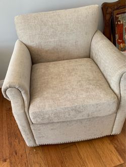 Swivel Beige Sofa Chair - Retail $270 - Like New