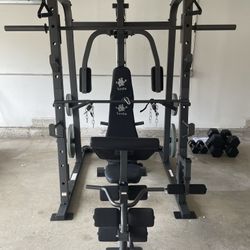 Vesta Fitness Smith Machine 1001 w/Bench Attachment | 245lb Cast Iron Olympic Weights | 7ft Olympic Bar | Fitness | Gym Equipment | FREE DELIVERY 🚚 
