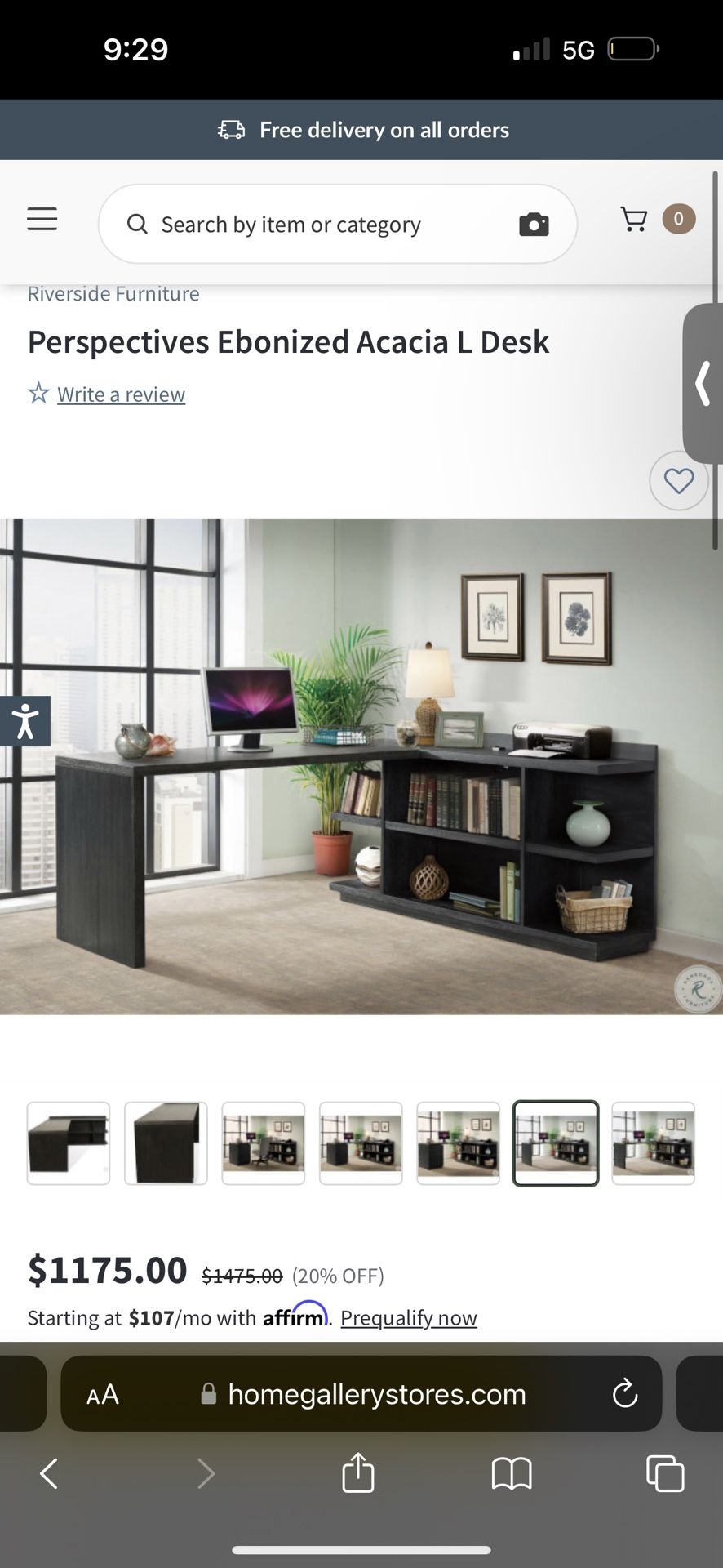 Perspectives Ebonized Acacia L Corner Desk