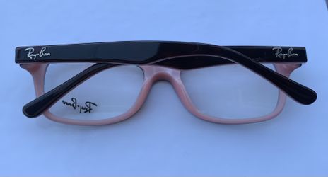 Ray-Ban Jr RB 1(contact info removed) Black on Pink Eyeglasses Frame 48-16-125 No Case NWT