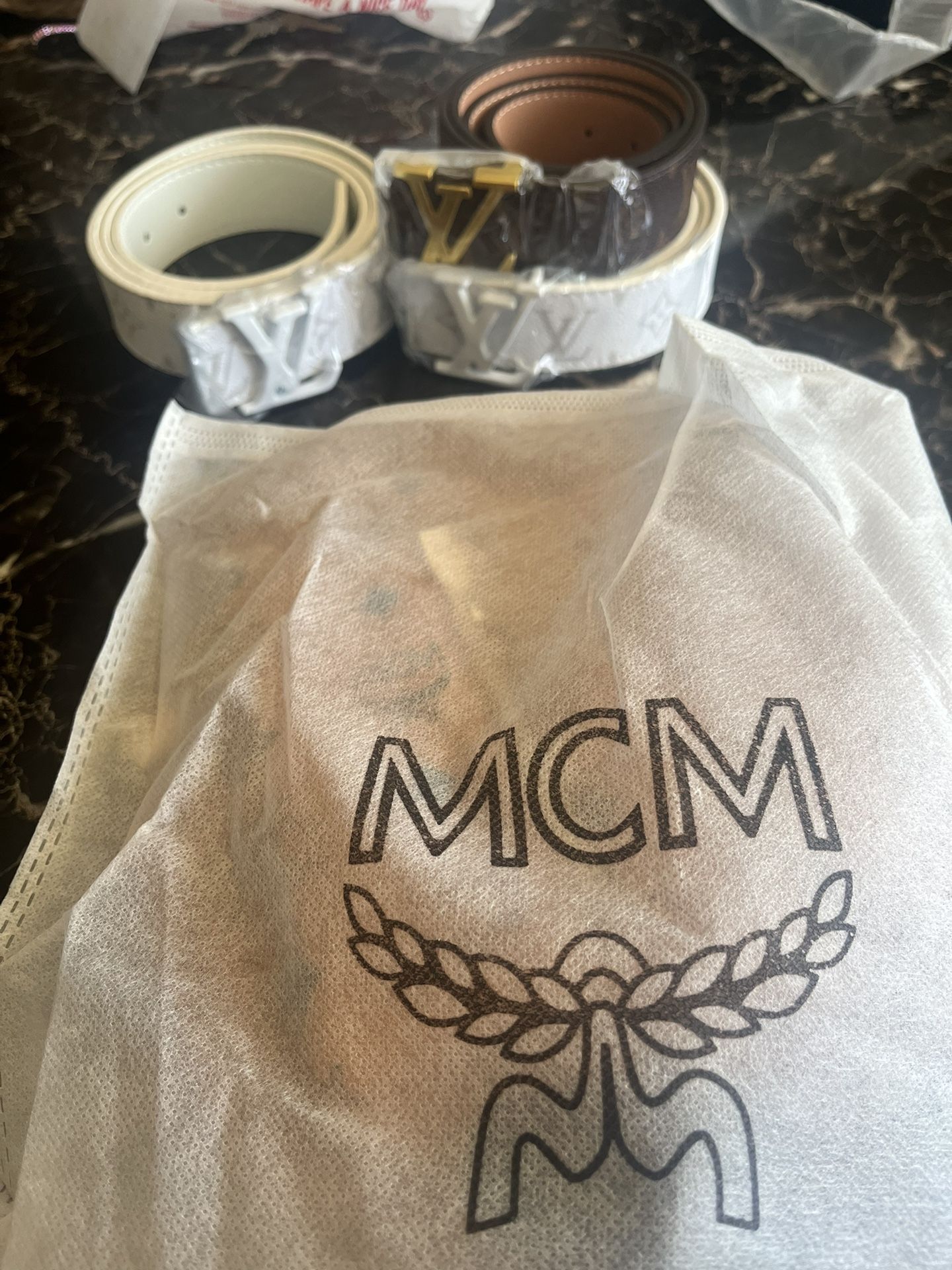 Mcm Bag And Designer Belts