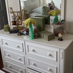 Cama Individual Con 2 Colchones Tocador Y Espejo 