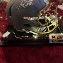 Full Size Nick Chubb Signed Helmet 