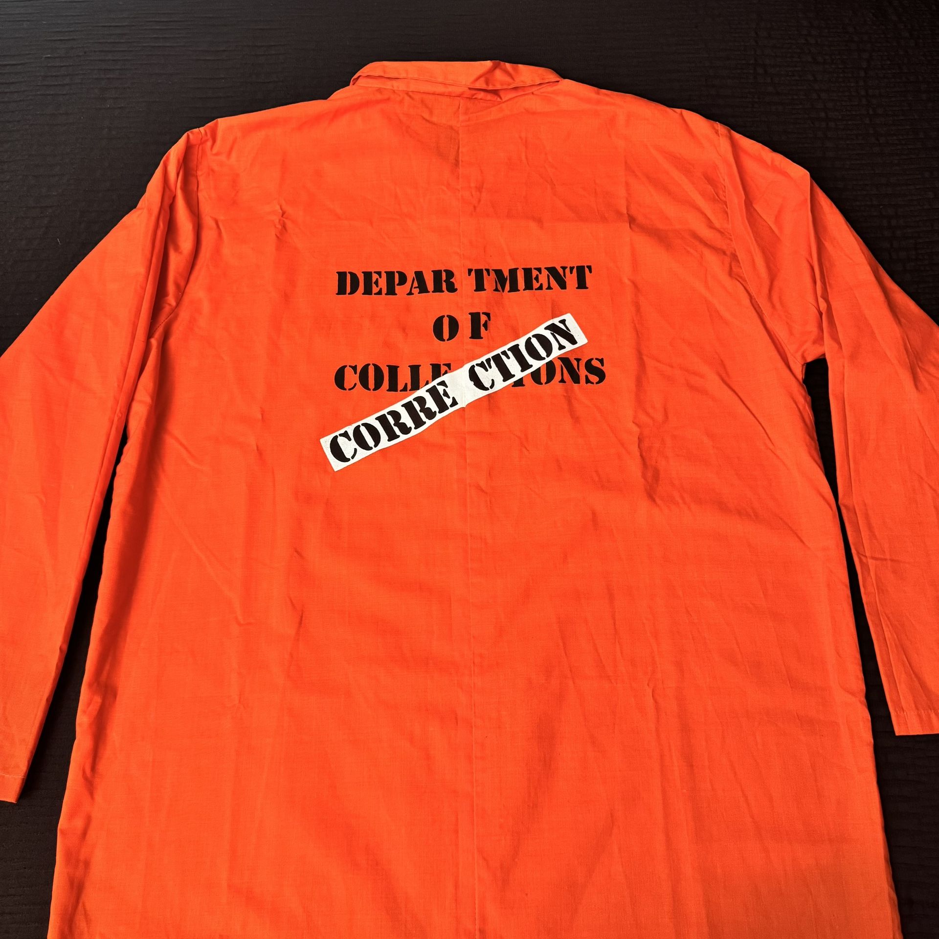 Rubie’s Prisoner Inmate Jail Costume Adult Size Large Orange Jumpsuit front zipper Halloween Costume
